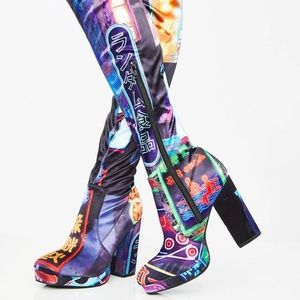 Current Mood Midnight City Thigh High Boots